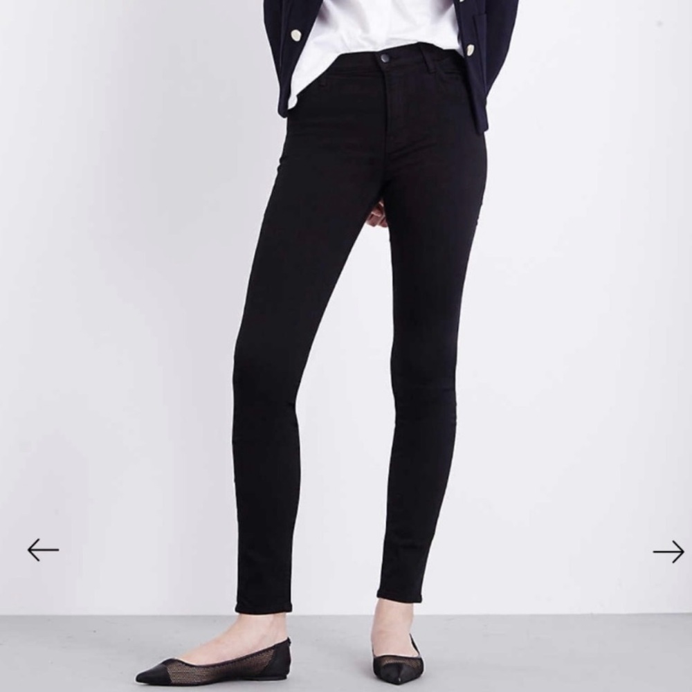 J Brand Maria jeans size 25 Classic Black high rise causal ankle Skinny Jeans